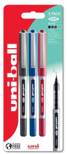 Uni-ball Pens UB 150 Blister Pack Assorted Colours