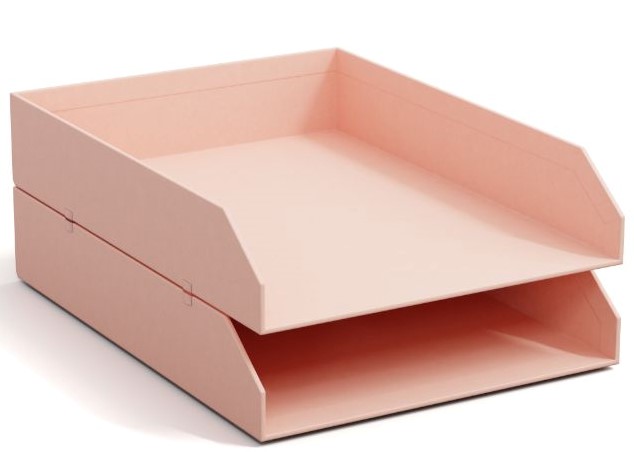 Bigso HAKAN Stackable letter trays Set of 2 Blush
